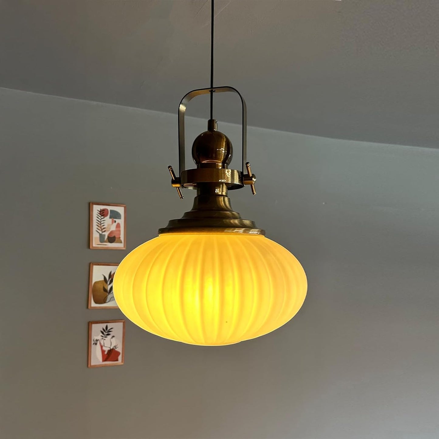 Pendelleuchte Elegant Vintage Glas 30 cm Retro Hängelampe