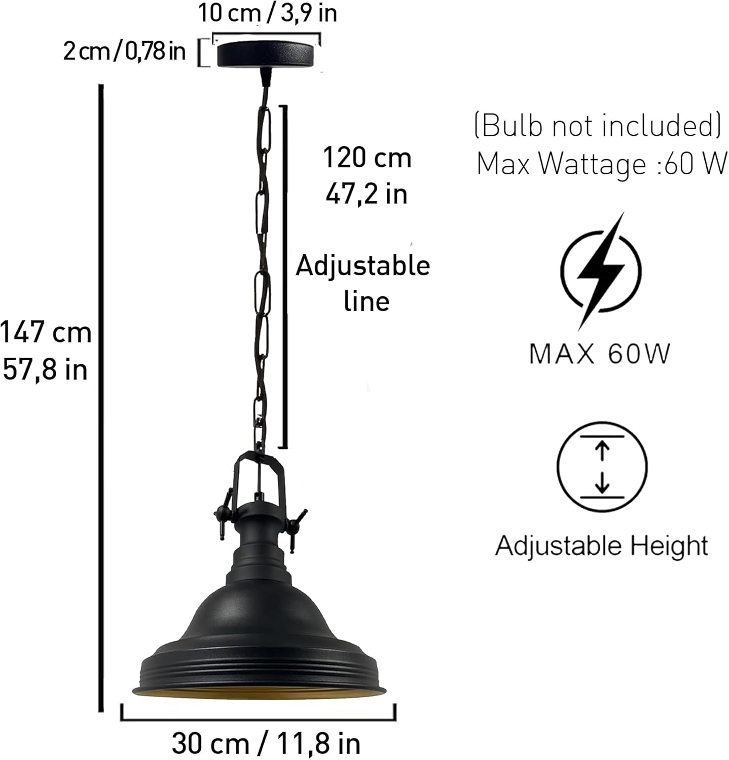 Handgemalte Metall Pendelleuchte