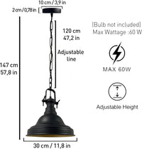 Handgemalte Metall Pendelleuchte