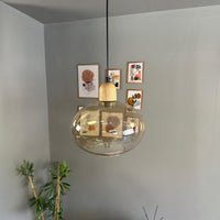 Pendelleuchte Solvia Vintage Glas, 25 cm Retro-Hängelampe