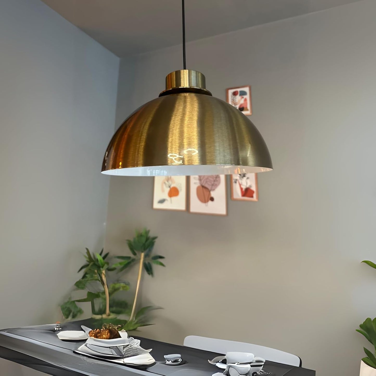 Yimpi Pendelleuchte 30 cm Kupferfarbe Vintage Pendelleuchte