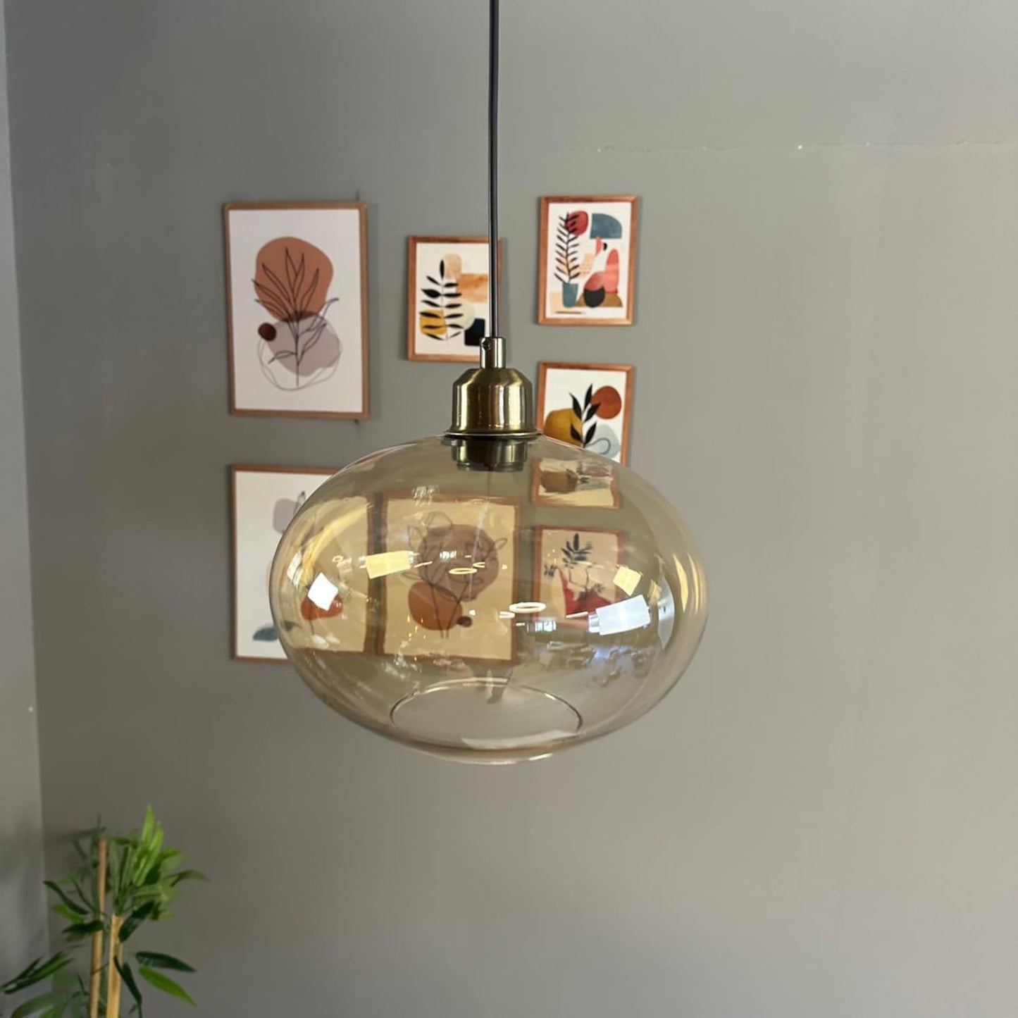 Pendelleuchte Solvia Vintage Glas, 25 cm Retro-Hängelampe