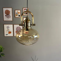 Pendelleuchte Solvia Vintage Glas, 25 cm Retro-Hängelampe