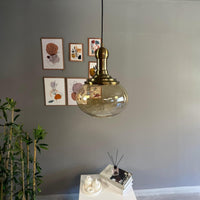 Pendelleuchte Solvia Vintage Glas, 25 cm Retro-Hängelampe