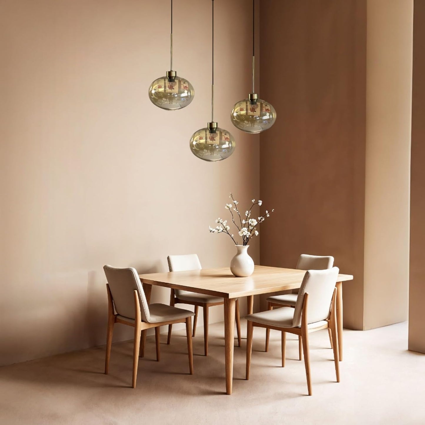 Pendelleuchte Solvia Vintage Glas, 25 cm Retro-Hängelampe