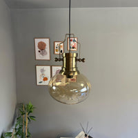 Pendelleuchte Solvia Vintage Glas, 25 cm Retro-Hängelampe