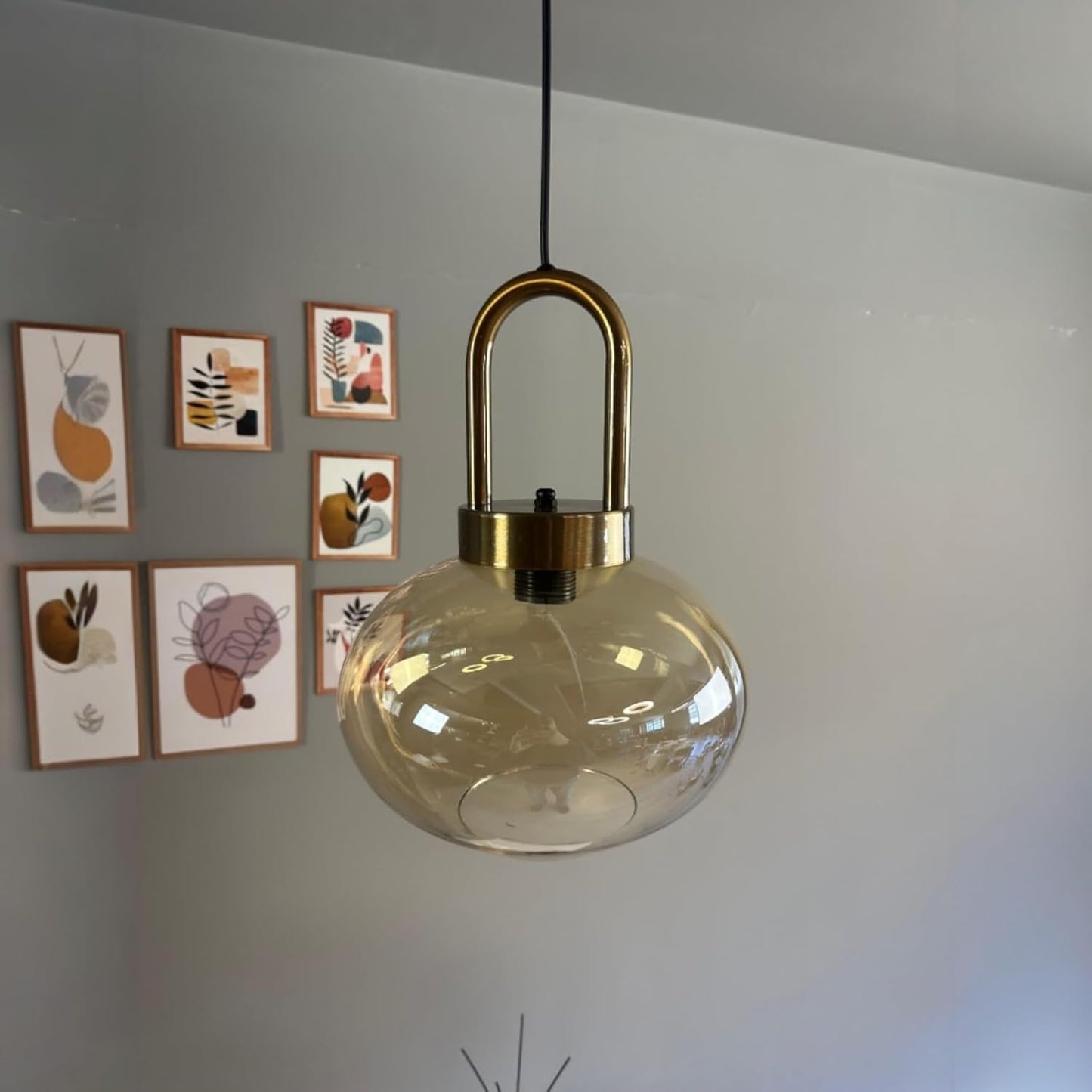 Pendelleuchte Solvia Vintage Glas, 25 cm Retro-Hängelampe