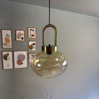 Pendelleuchte Solvia Vintage Glas, 25 cm Retro-Hängelampe
