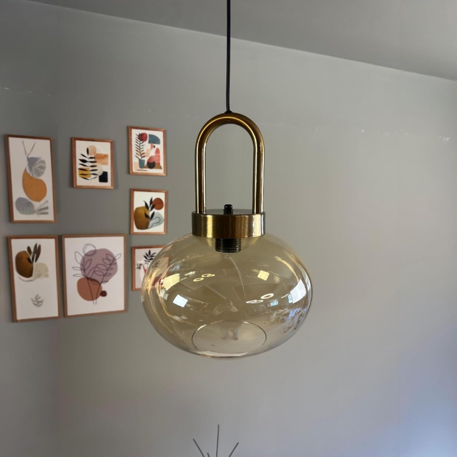 Pendelleuchte Solvia Vintage Glas, 25 cm Retro-Hängelampe