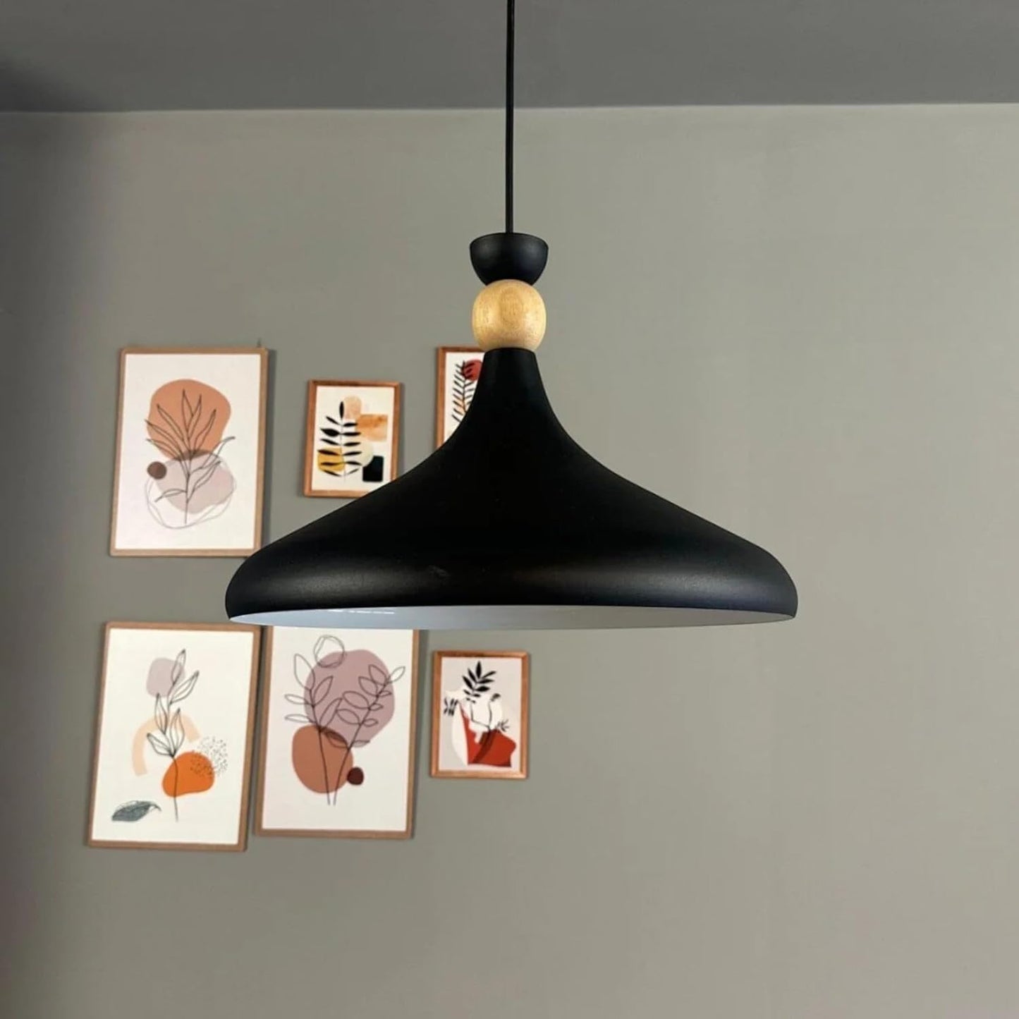 Pendelleuchte Champion aus Holz und Metall, 35 cm Hängelampe