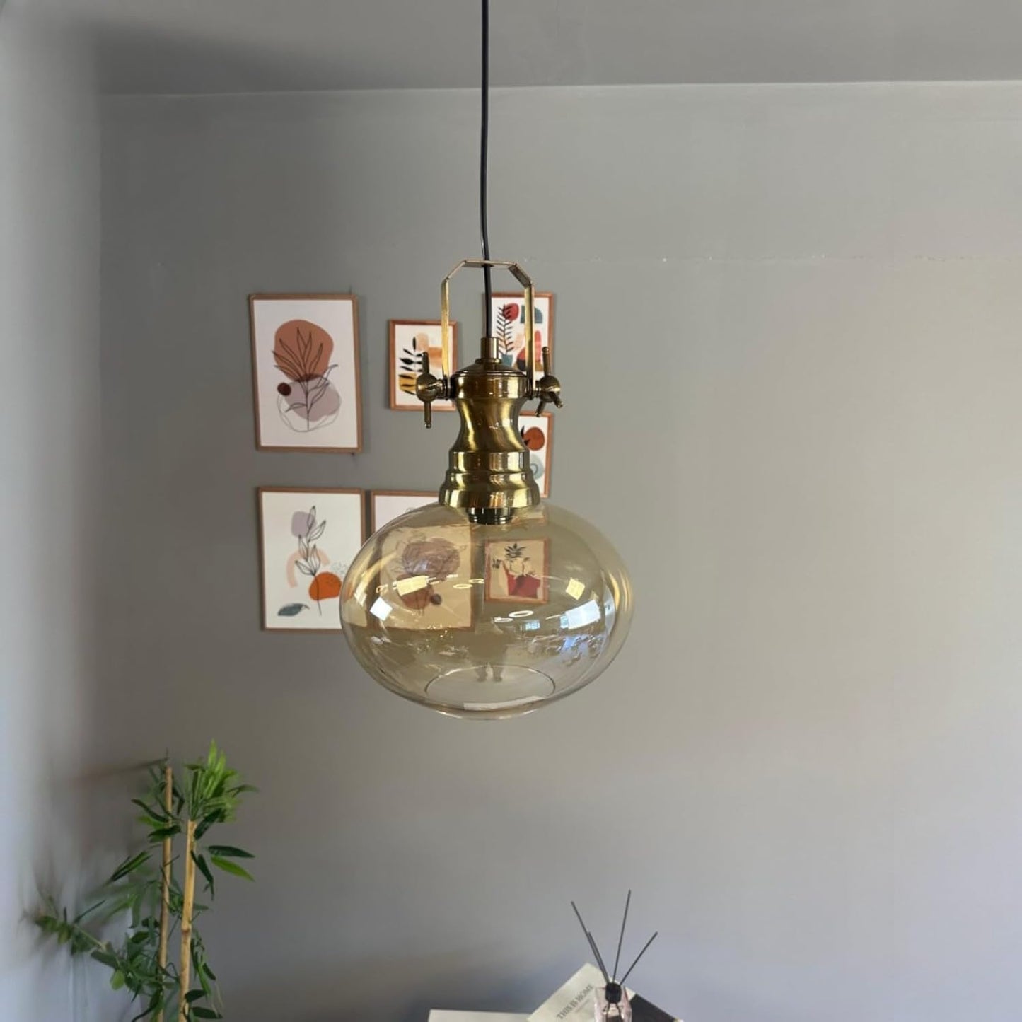 Pendelleuchte Solvia Vintage Glas, 25 cm Retro-Hängelampe