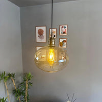 Pendelleuchte Solvia Vintage Glas, 25 cm Retro-Hängelampe