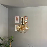 Pendelleuchte Solvia Vintage Glas, 25 cm Retro-Hängelampe