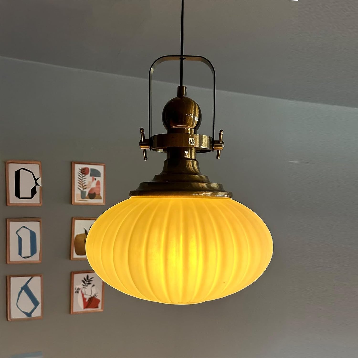 Pendelleuchte Elegant Vintage Glas 30 cm Retro Hängelampe