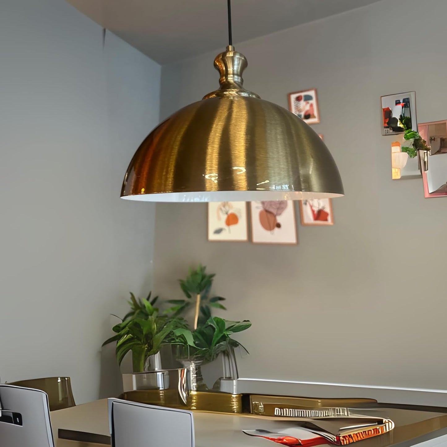 Yimpi Pendelleuchte 30 cm Kupferfarbe Vintage Pendelleuchte