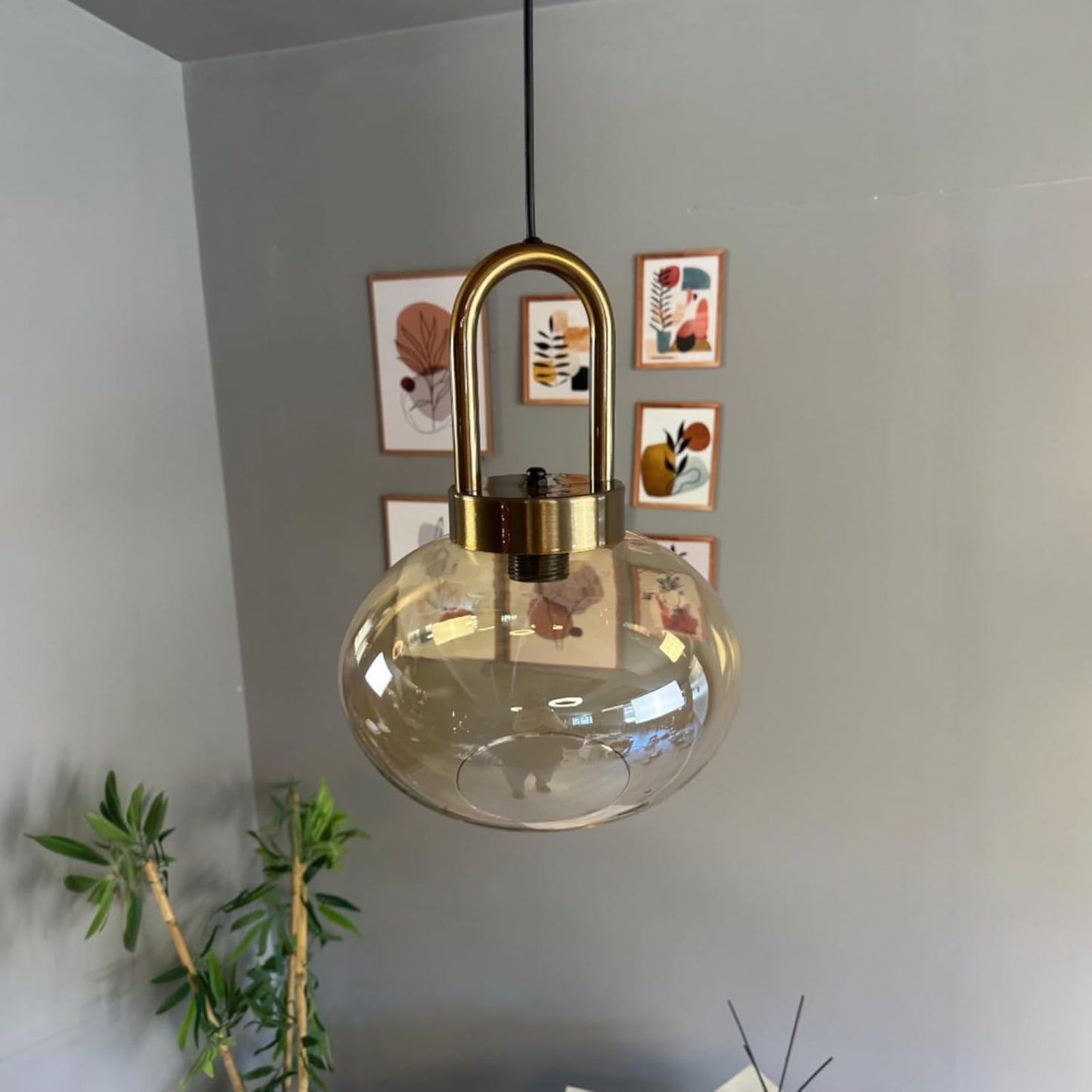 Pendelleuchte Solvia Vintage Glas, 25 cm Retro-Hängelampe