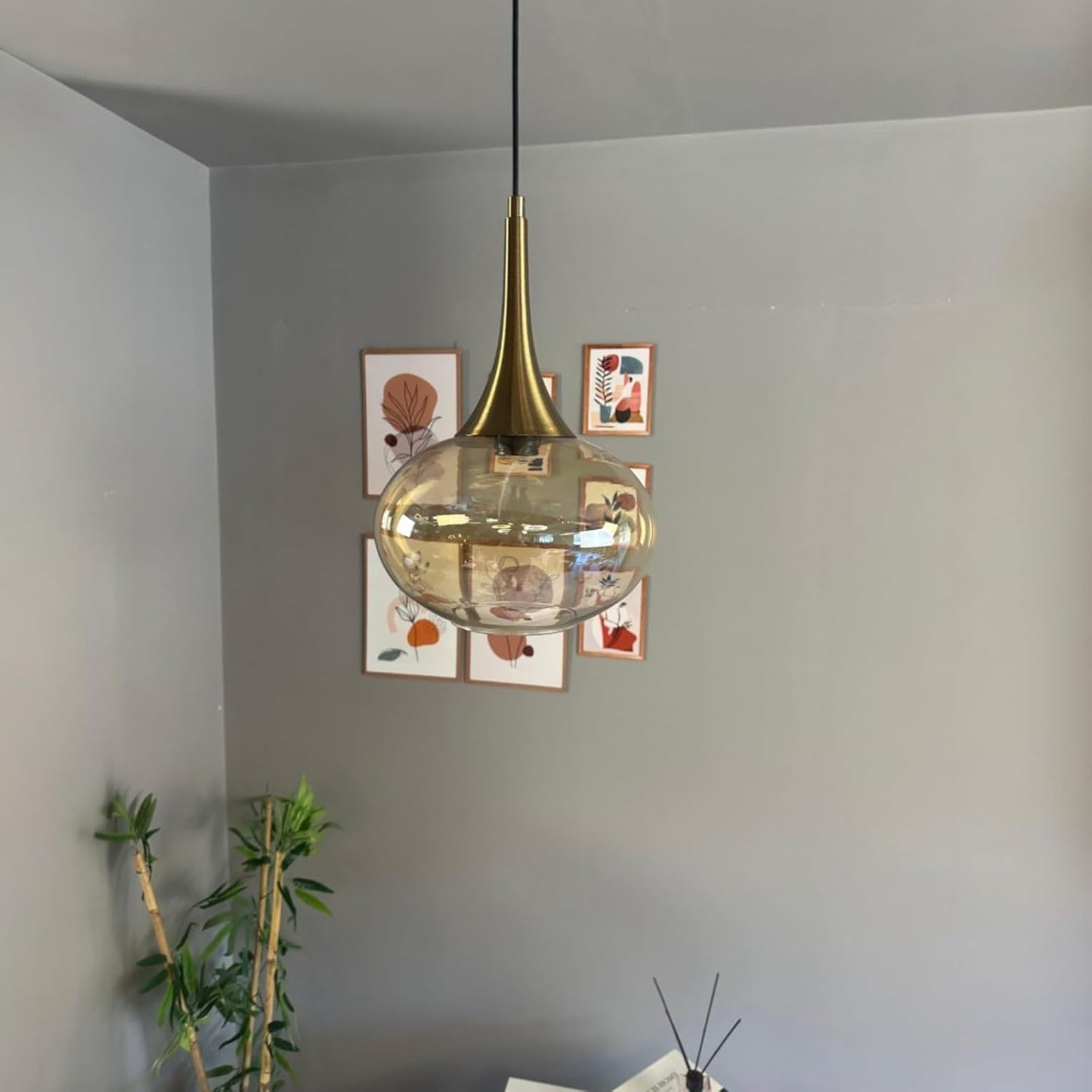 Pendelleuchte Solvia Vintage Glas, 25 cm Retro-Hängelampe