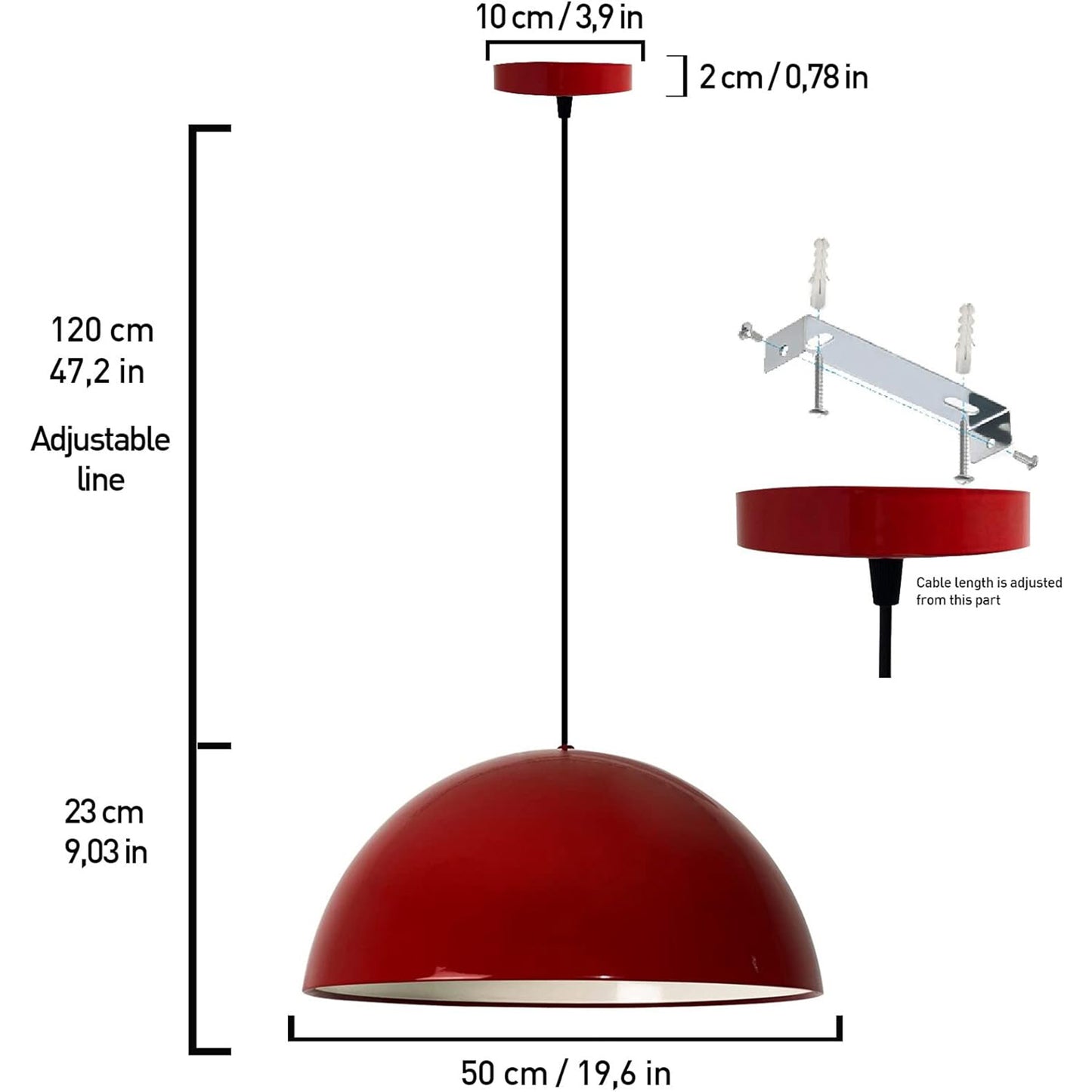 Suspension métal E27 grande