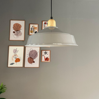 Pendelleuchte Carmelo Holzkopf Ø35 cm, Metall Hängelampe