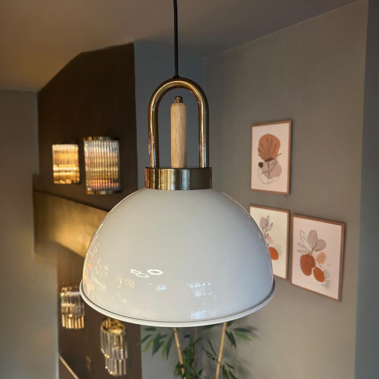 Pendelleuchte Yimpi Locke Holz Metall, Modern Hängelampe