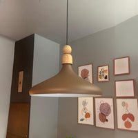 Bamyum Champion Holz Metall E27 Moderne Pendellampe