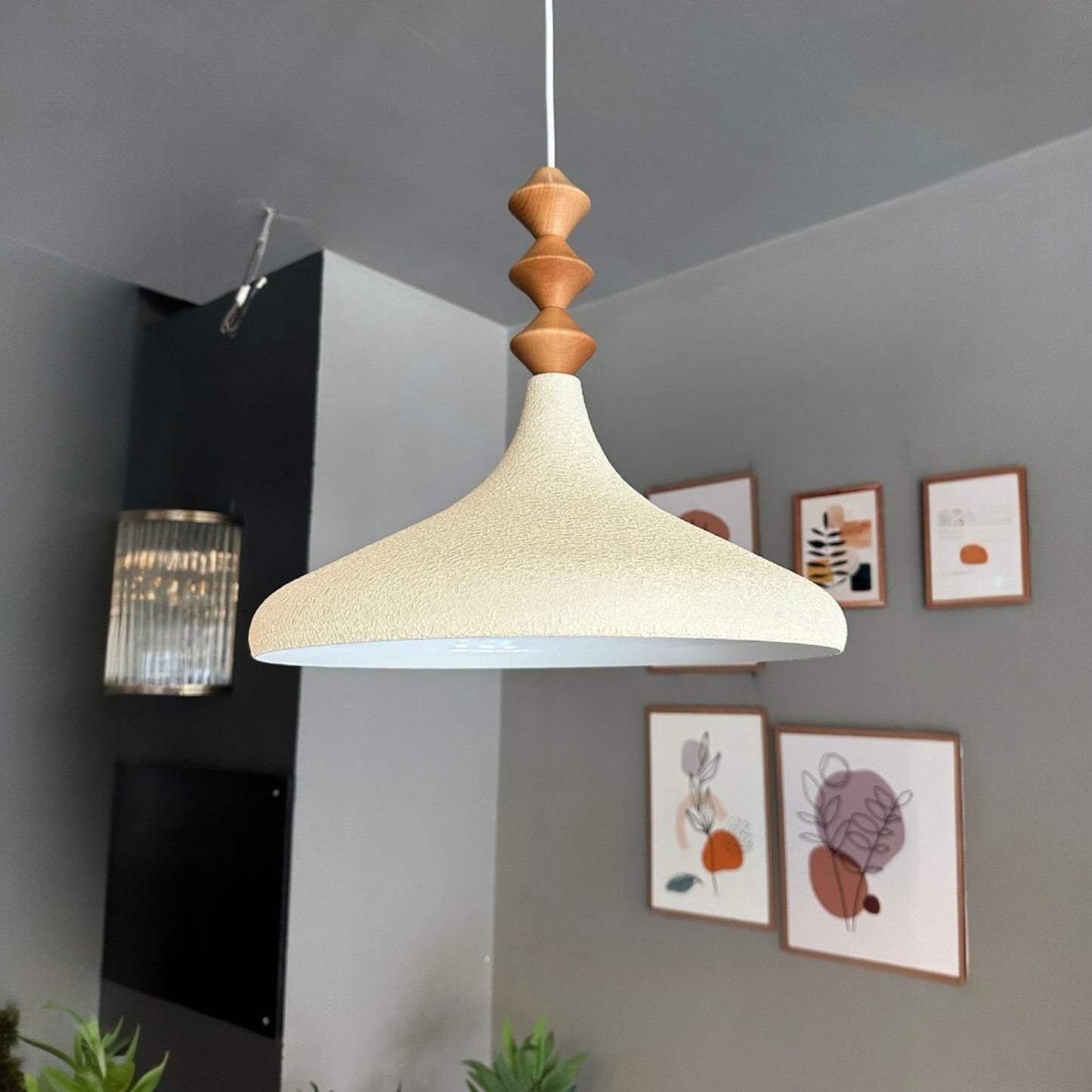 Bamyum Champion Holz Metall E27 Moderne Pendellampe