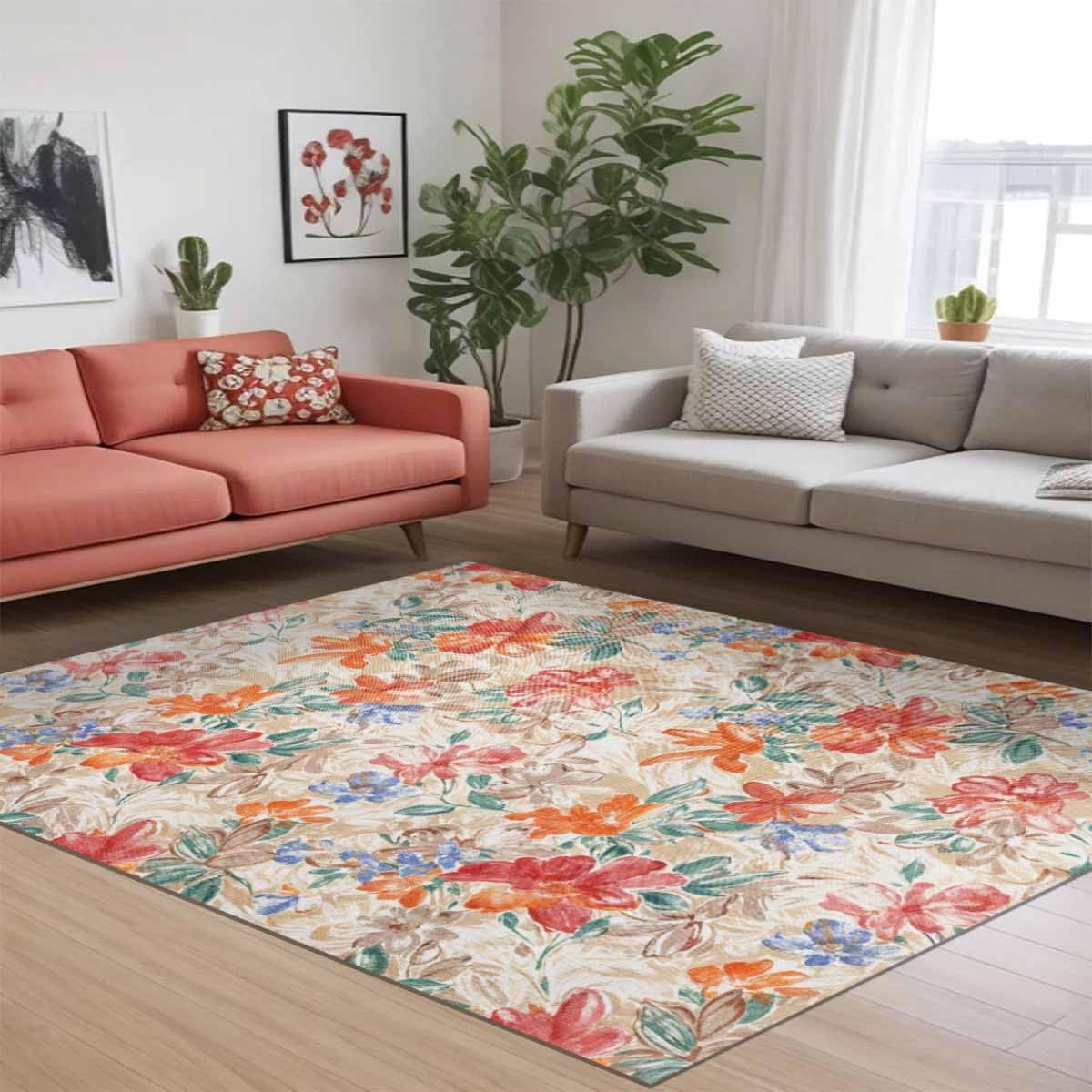 Bedruckter Teppich Sonika Chenille Print Maschinell hergestellt, waschbarer Vintage-Teppich