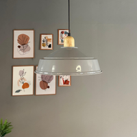 Pendelleuchte Carmelo Holzkopf Ø35 cm, Metall Hängelampe