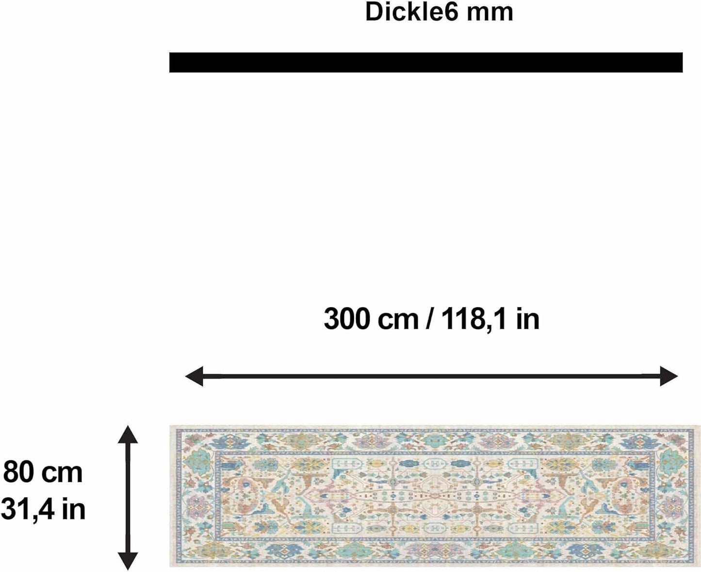Bedruckter Teppich Sunse Chenille Print Maschinell hergestellt, waschbarer Vintage-Teppich