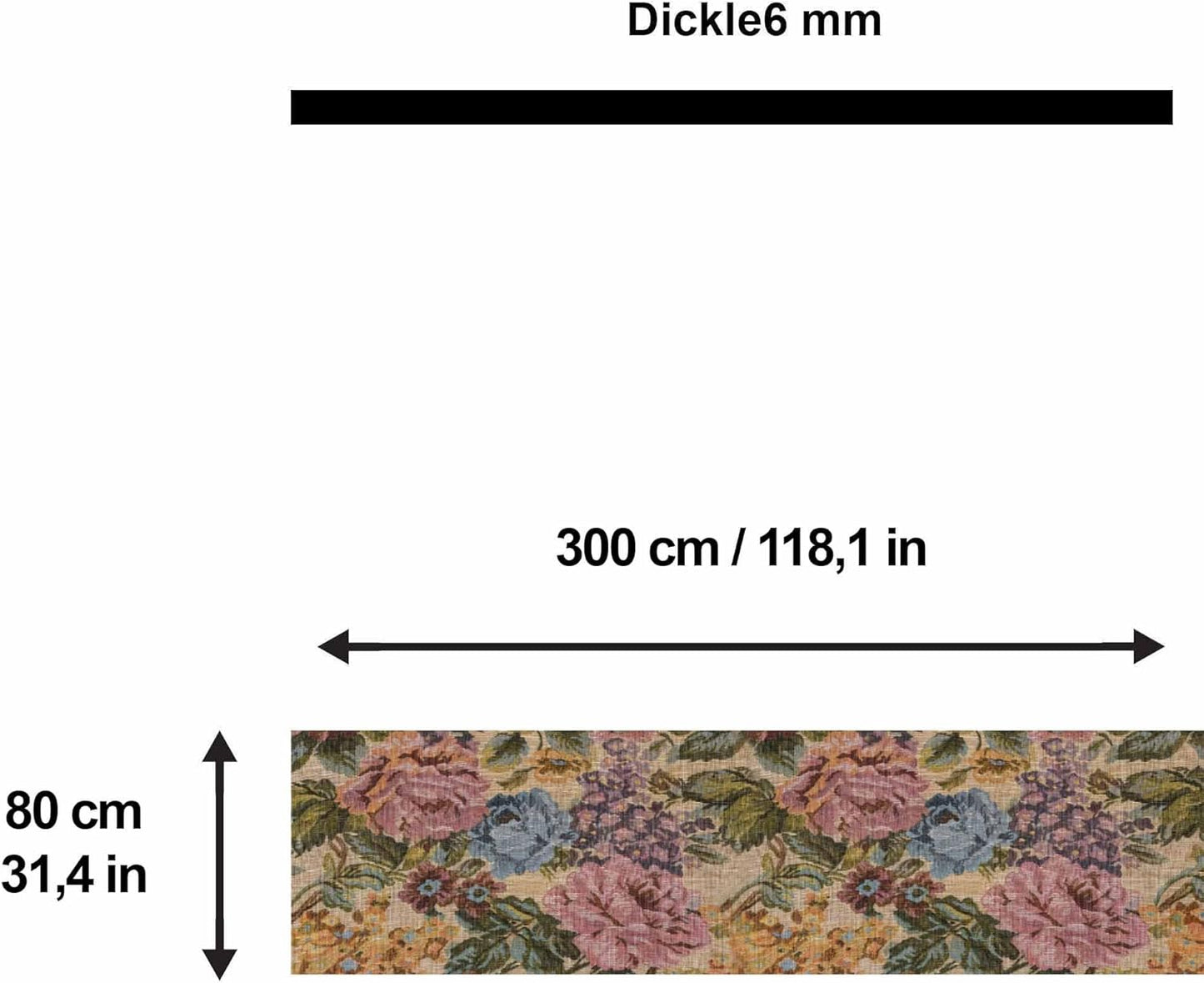 Bedruckter Teppich Molis Chenille Print Maschinell hergestellt, waschbarer Vintage-Teppich