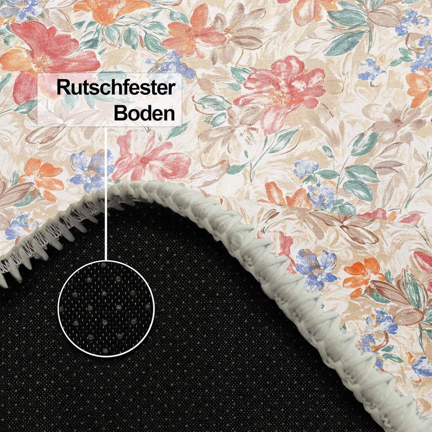 Bedruckter Teppich Sonika Chenille Print Maschinell hergestellt, waschbarer Vintage-Teppich