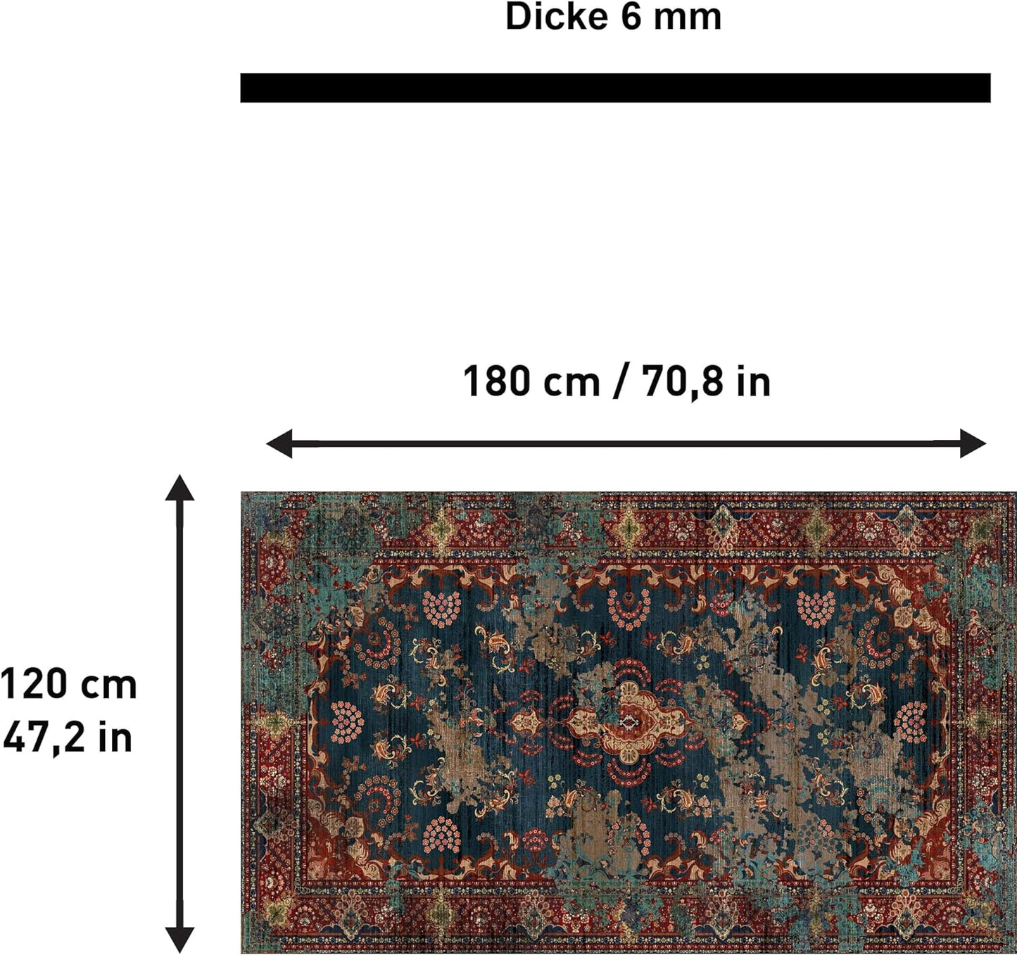 Tapis imprimé Kinevart en chenille imprimé à la machine 