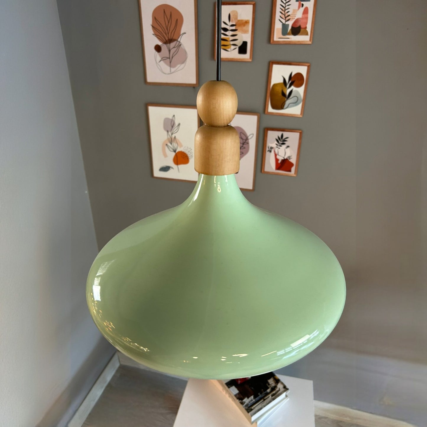 LED Pendelleuchte Perle Holz Metall Ø35 cm, E27, Modern Pendelleuchte