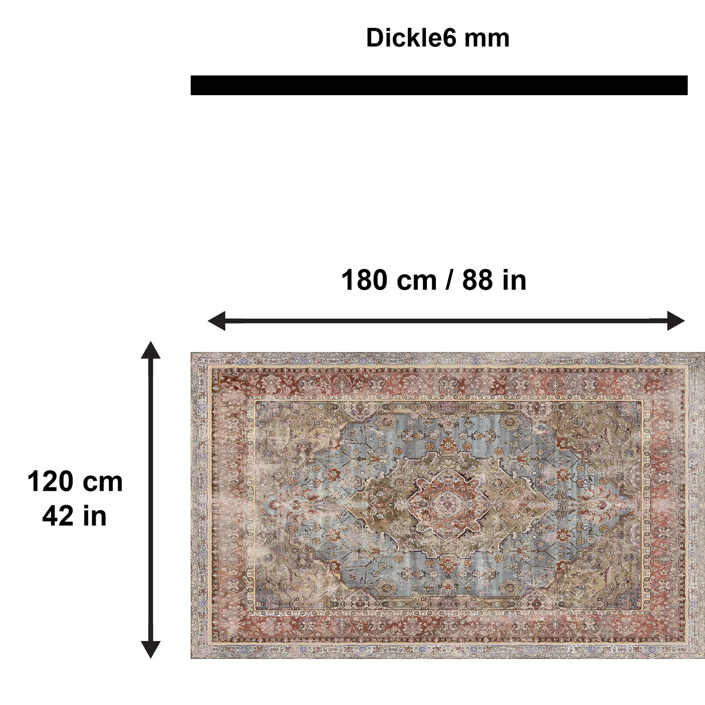 Avlin Bedruckter Teppich Chenille-Druck Maschinell Hergestellt