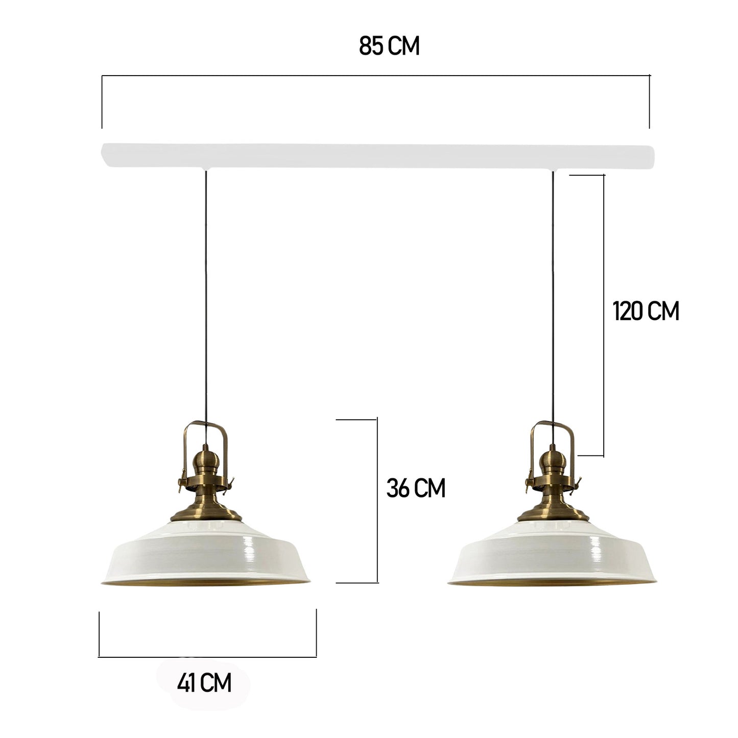 Confezione da 2 lampade a sospensione E27 in metallo 