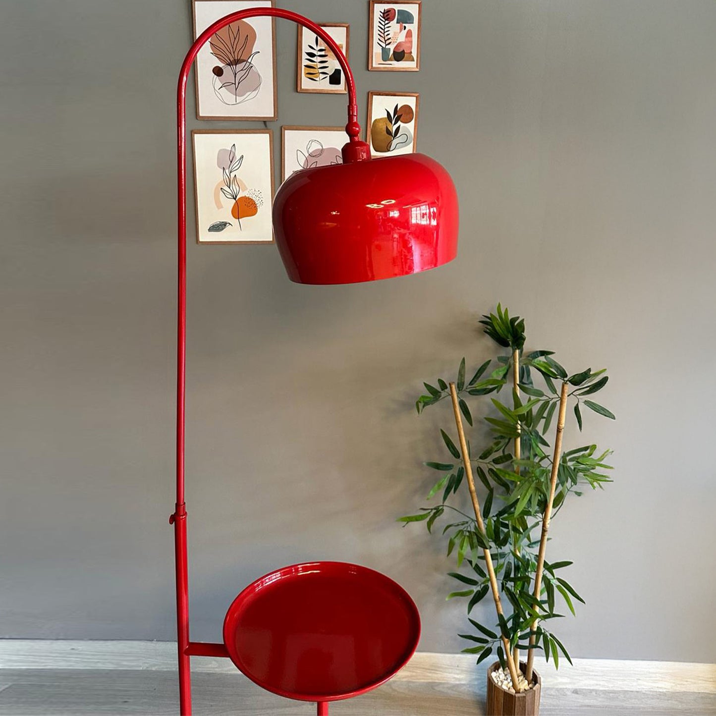 Stehlampe Rote Stehleuchte Moderne Metallleuchte mit Beweglichem Kopfteilständer