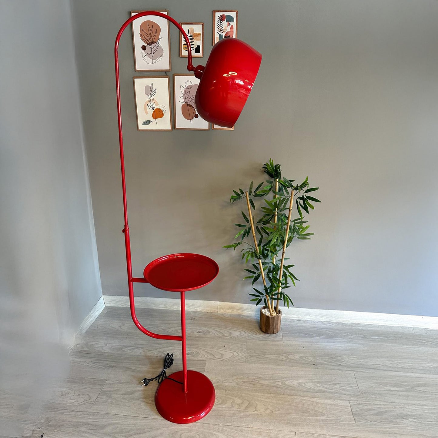 Stehlampe Rote Stehleuchte Moderne Metallleuchte mit Beweglichem Kopfteilständer