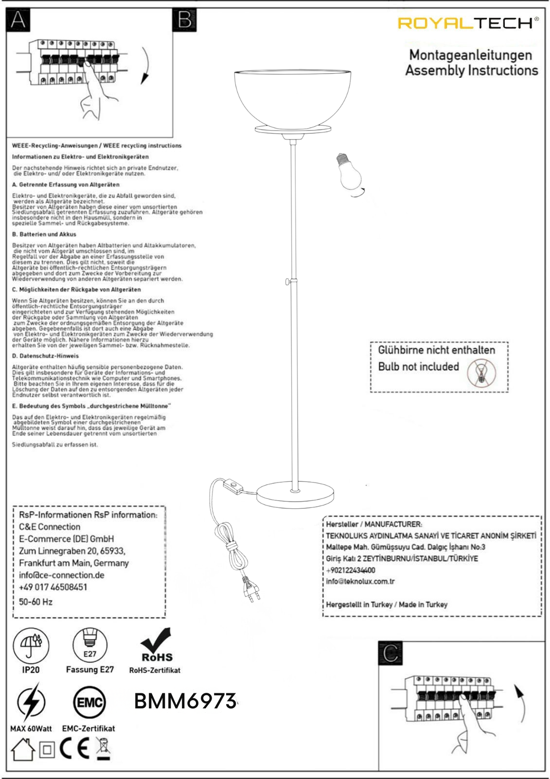 Stehlampe Lunex Bewegender Ufo Kopf Moderne Dekorative Metall Stehlampe
