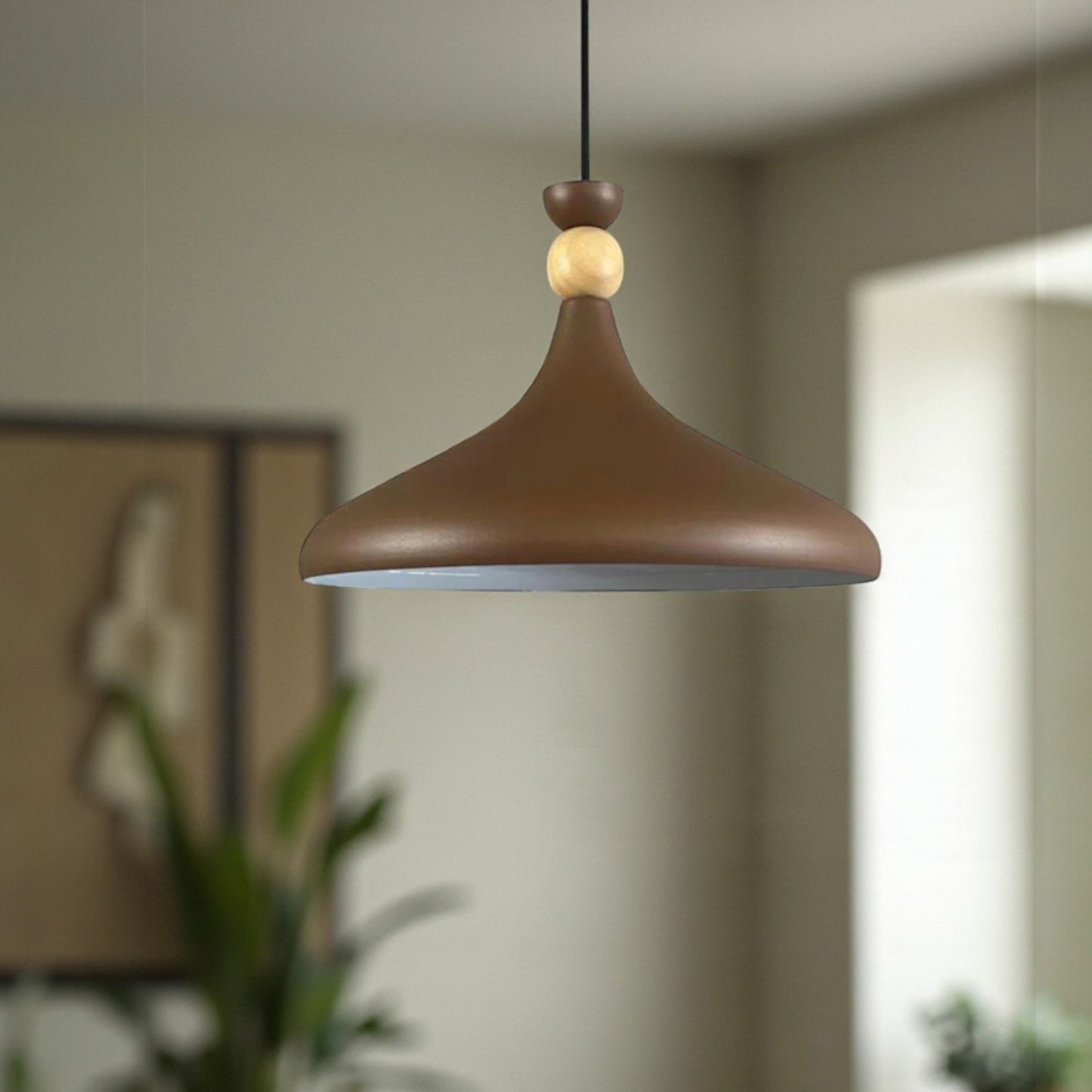 Champion Hutkopf-Kronleuchter aus Holz