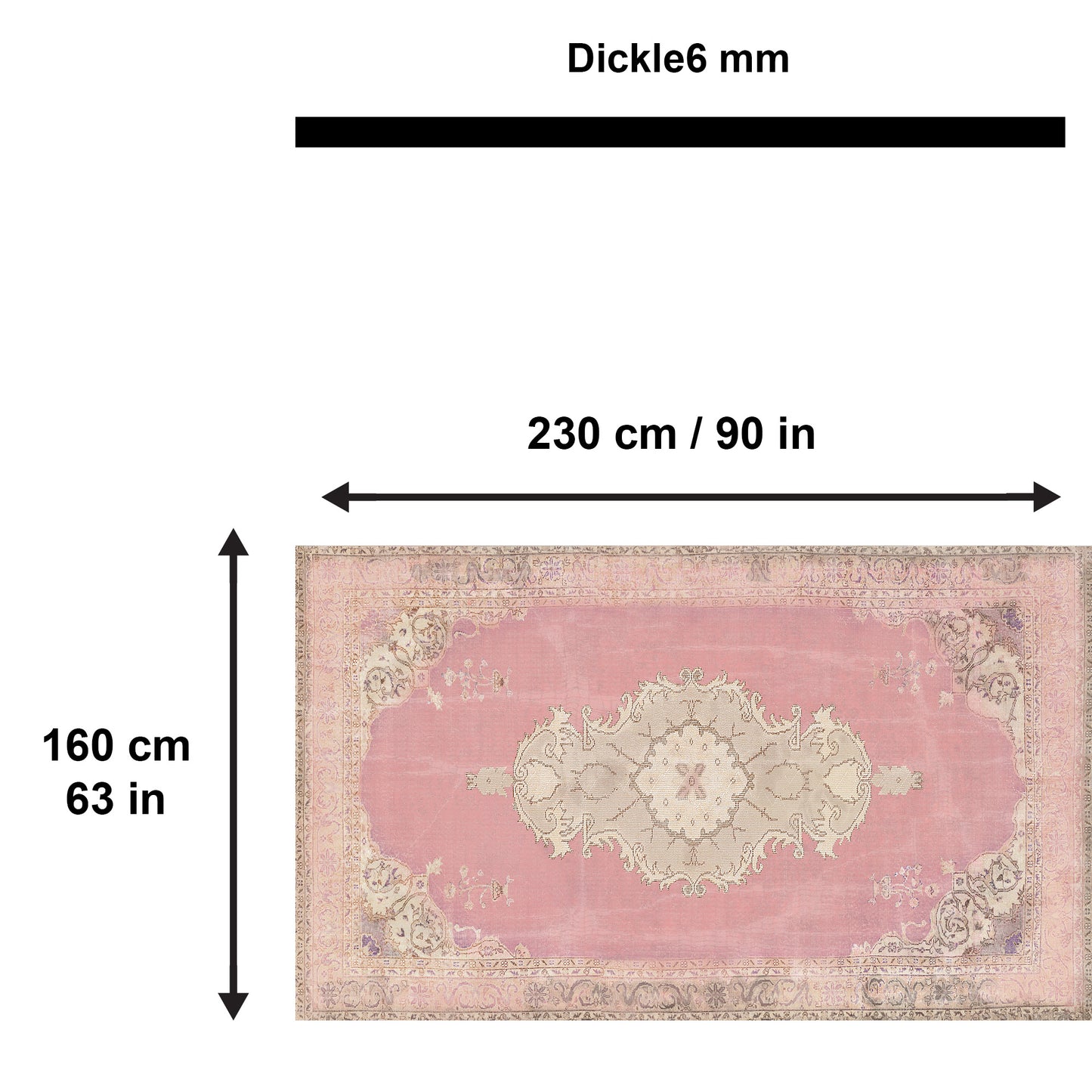 Tapis imprimé Lix en chenille, fabriqué à la machine