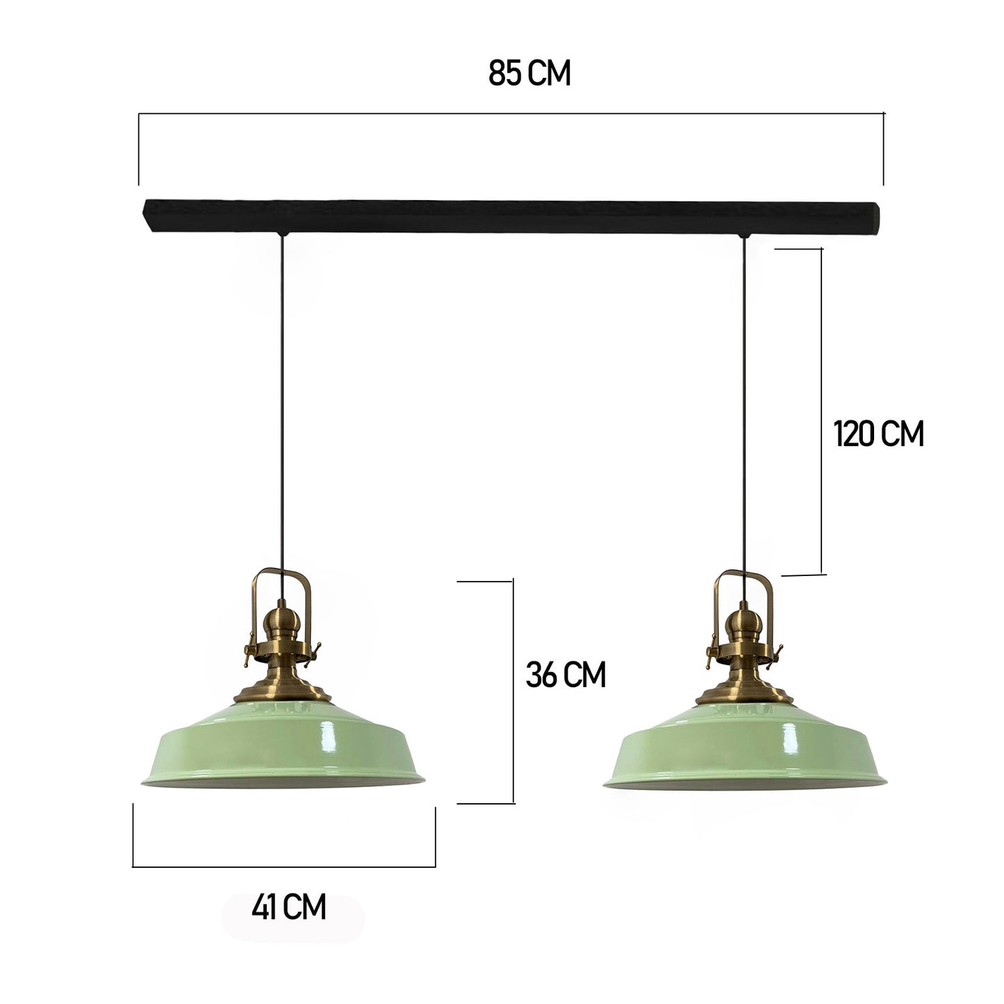 Confezione da 2 lampade a sospensione E27 in metallo 