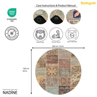 Tapis imprimé Nadine, imprimé chenille, fabriqué à la machine 