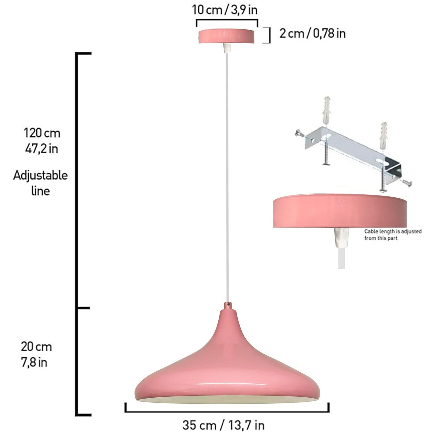 Table de salle à manger lampe suspendue peinte à la main scandinave