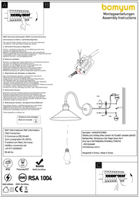 Wandleuchte Innen Vintage Wandlampe Deko Wohnzimmer