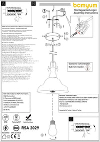 Suspension en métal peinte à la main