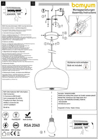 Lampada a sospensione in metallo