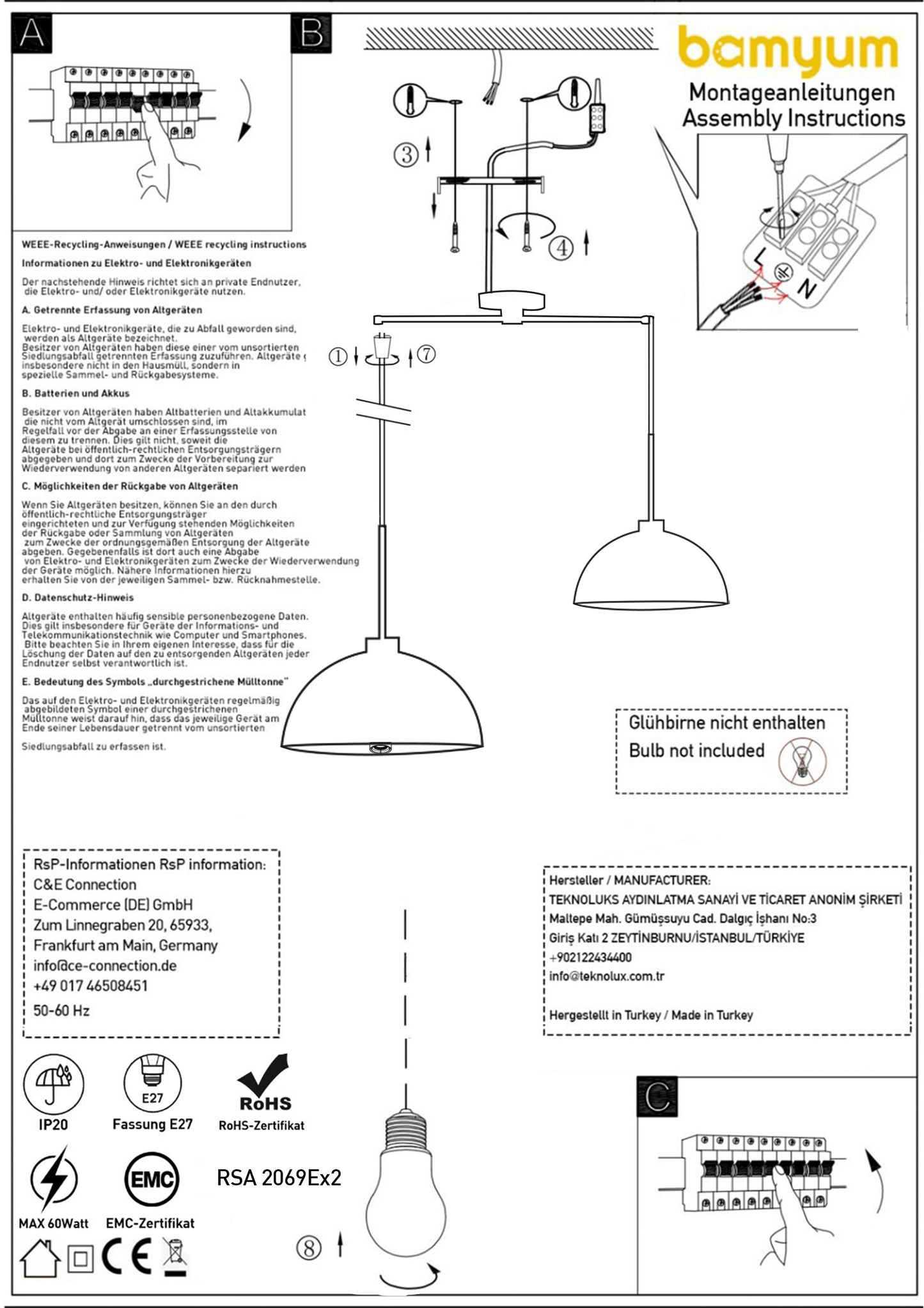 Lampe suspendue Bamyum moderne