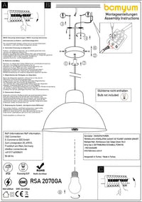 Tavolo da pranzo con lampada a sospensione dipinta a mano scandinavo