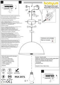 Suspension métal E27 grande