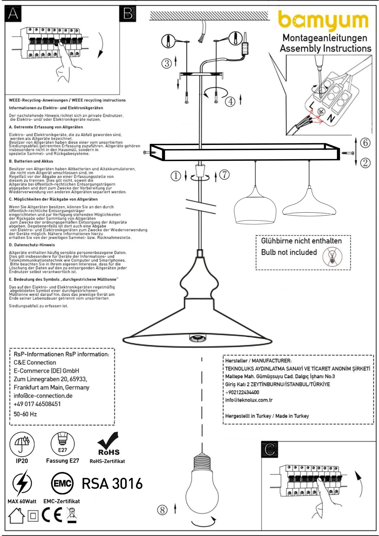 Lampe suspendue Bamyum moderne